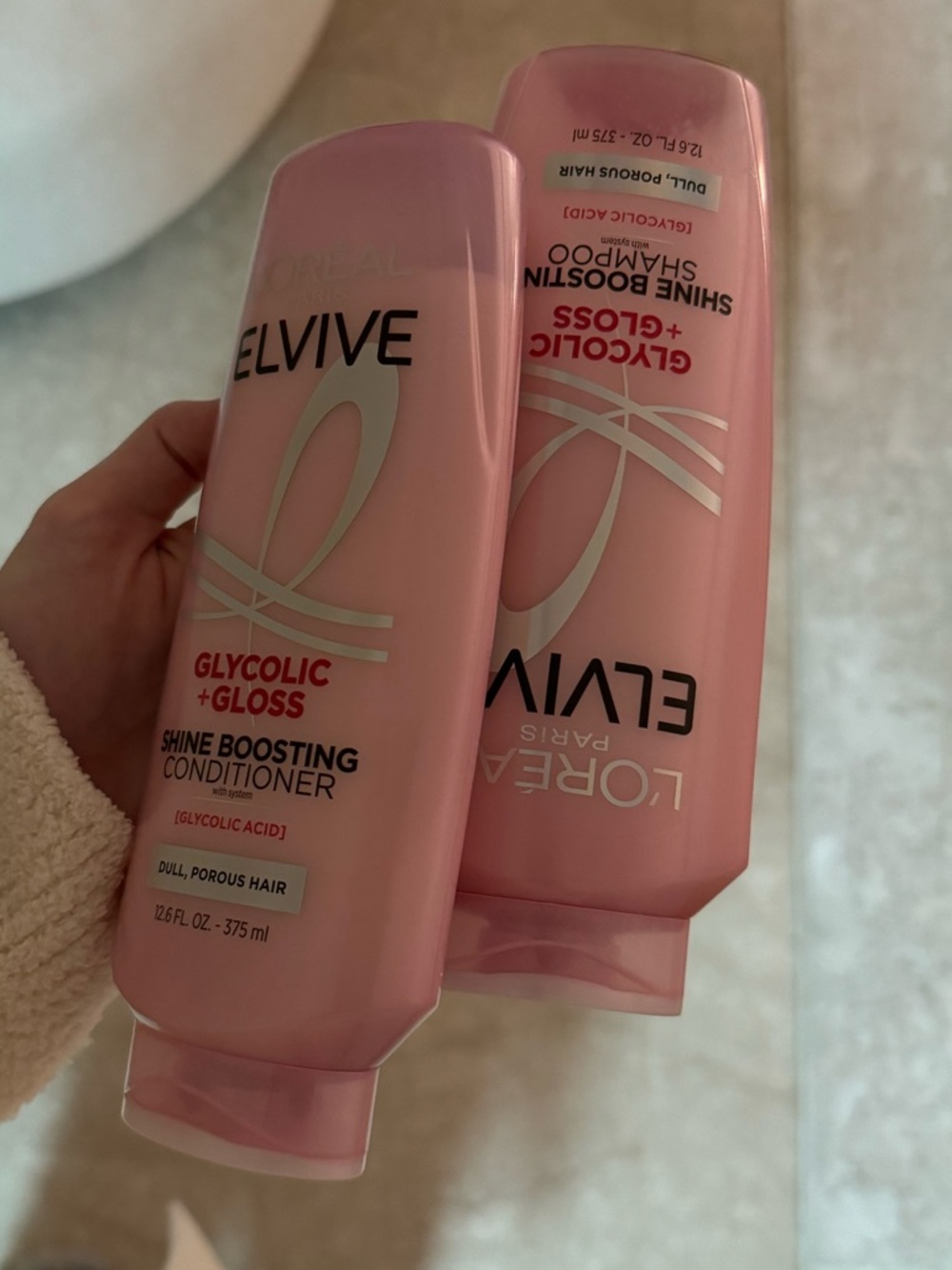 L'Oreal Elvive Glycolic + Gloss Pink Shampoo & Conditioner - Used 3x